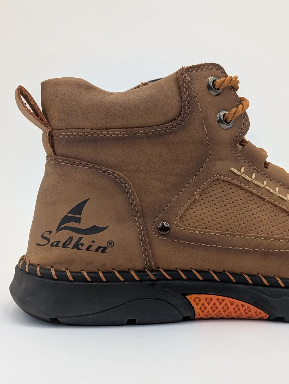 Salkin Genuine Leather High-Top Boots Sz Men 9|Women 10.5 Rope-Lace Comfort Sole